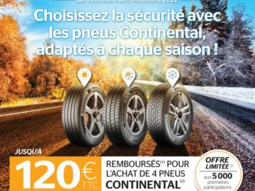 Offre : Pneus Continental, la sécurité à chaque saison