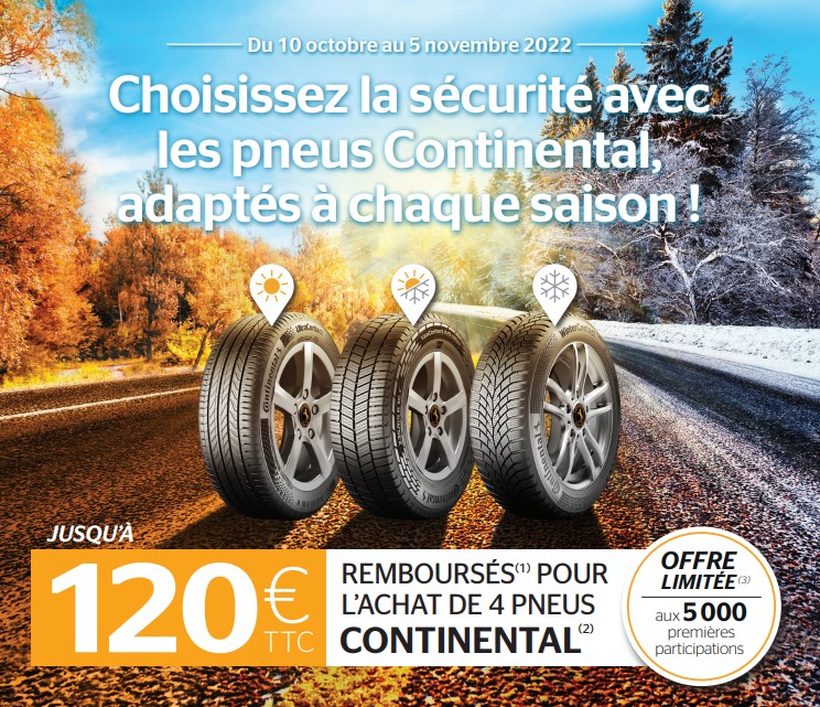 Offre pneus Continental novembre